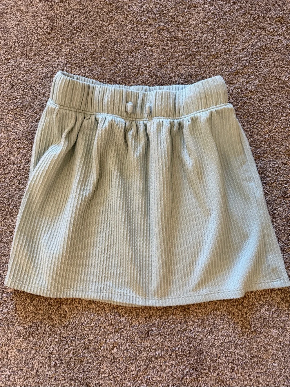 Girl’s Light Mint Colored Drawstring Waist Skirt
